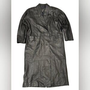 D.A.N.Y Leather Trench Coat Direct Action New York Medium